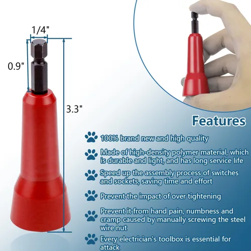 Miniatura 3 de Hilandero de torsión de alambre,Enchufe de conector de alambre giratorio,Herramienta de torsión de alambre con portabrocas de 1/4 "(rojo)