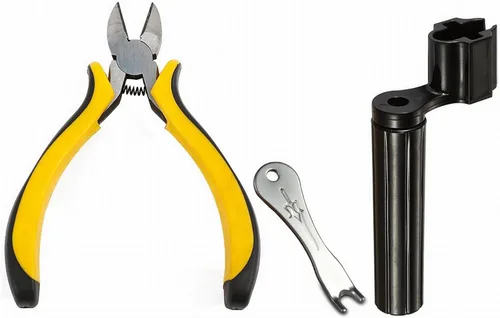 Kit de reparación de guitarra, 3 piezas de herramientas de reparación de guitarra, incluyendo enrollador de cuerdas 2 en 1, cortador de cuerdas y