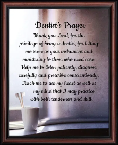 Miniatura 14 de Crossroads Home Décor Marco de fotos The Dentist Pray, cuadros de oficina dental, 7432BW