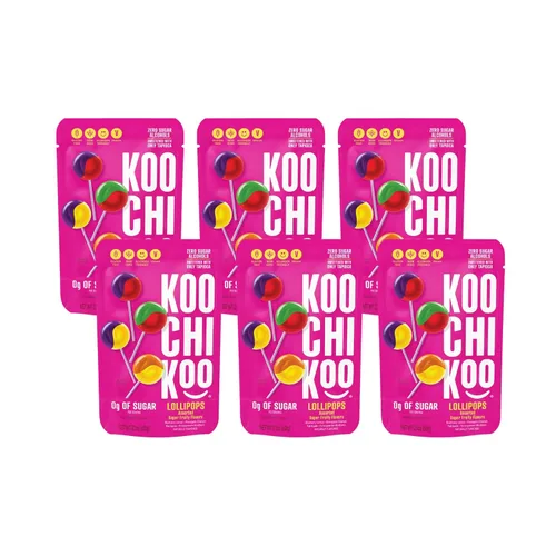 Miniatura 13 de Koochikoo Caja variada de paletas sin azúcar, sabores de frutas surtidos, sin azúcar añadido, sin gluten y certificado vegano, paletas/caja de 50 CT