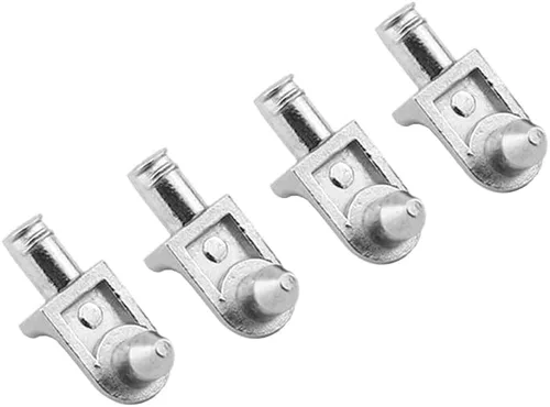 Miniatura 3 de 24 clavijas de soporte para estante, clavijas de soporte de estante de 1/5 pulgadas de diámetro, clips en forma de L de aleación de zinc para cocina