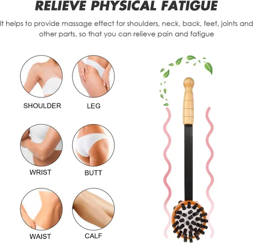 Miniatura 5 de Bendable Back Knock Hammer Portable Handheld Massage Tool for Neck Shoulder and Body Relief Smooth Surface Long-Handled Massager for Stress and