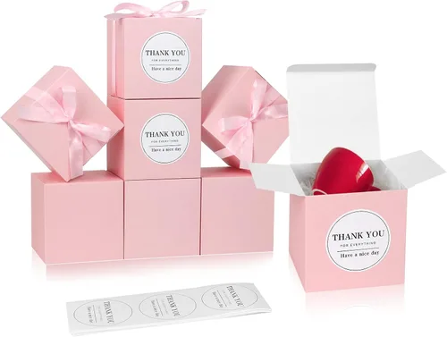 Miniatura 23 de COTOPHER 100 cajas de regalo pequeñas, cajas de regalo de 2 x 2 x 2 pulgadas, cajas de regalo de papel con cintas, caja de dulces para recuerdos