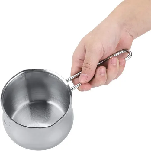 Miniatura 5 de Olla calentadora de leche, olla de leche de acero inoxidable con mantequilla y chocolate, olla para derretir queso para hornear sopa de leche