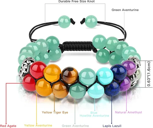Miniatura 4 de Pulsera de triple protección, ojo de tigre malvado de ojo y obsidiana negra de 0.315 in, pulsera curativa para hombres y mujeres, pulsera curativa