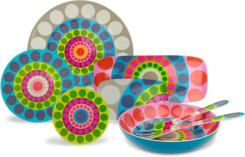 Miniatura 58 de French Bull Juego de 4 platos – Juego de 4 platos de ensalada de melamina de 9 pulgadas – Vajilla de melamina para interiores y exteriores – Foli