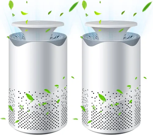 Purificadores de aire para dormitorio: purificador de aire pequeño H13 para el hogar con cable USB y luz nocturna colorida, filtro de aire para