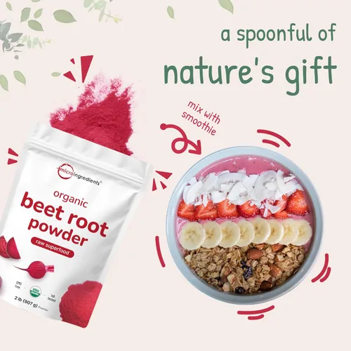 Miniatura 6 de Micro Ingredients Polvo de raíz de remolacha orgánica, 2 libras, suplemento de óxido nítrico para hombres y mujeres, suplemento de remolacha cruda