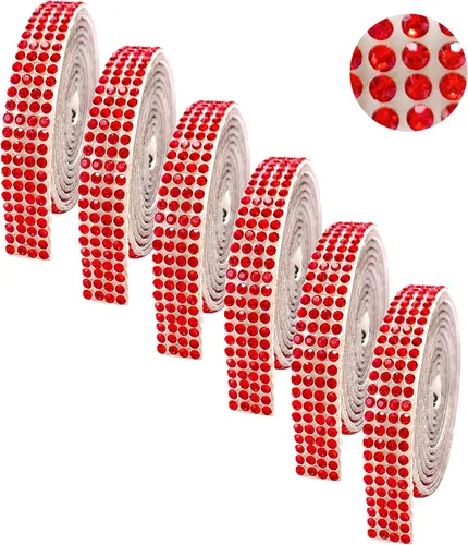 Miniatura 10 de 6 Rollos de Cinta Adhesiva con Diamantes de Imitación para Manualidades, Rollo de Cinta con Cristales para Decoración de Automóviles y Teléfonos