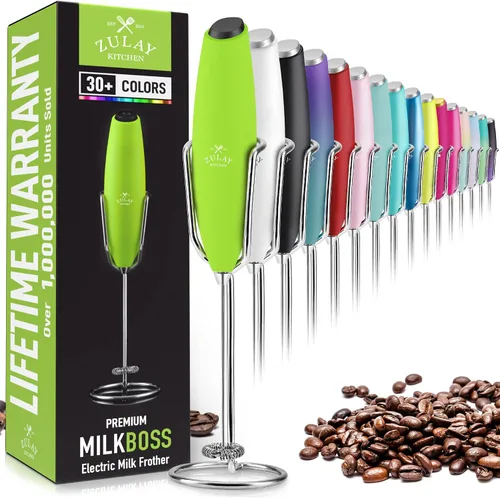 Miniatura 43 de Varita de espumador de leche mini y potente – Potente espumador de café de mano, mezclador de bebidas operado con batería – Tamaño de bolsillo Azul