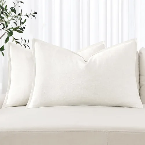 Miniatura 60 de MIULEE - Juego de 2 fundas de almohada decorativas de lino, estilo bohemio, rústico, neutral, para sofá, cama, 16 x 16 pulgadas, color marrón