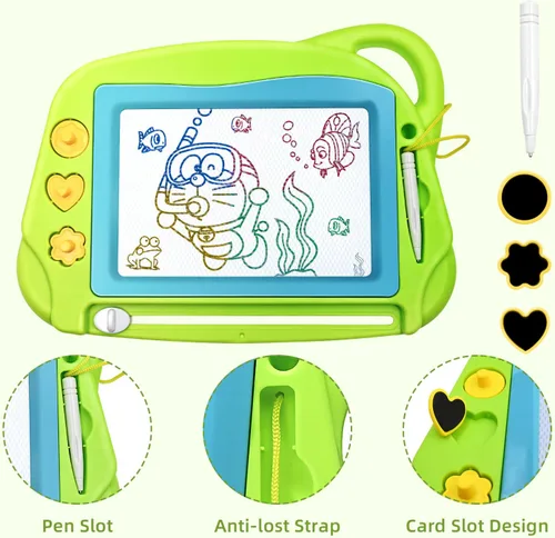 Miniatura 4 de Pizarra pequeña y magnética para dibujar. Almohadilla colorida y fácilmente borrable para dibujar y hacer bocetos. Juguete educativo para niños