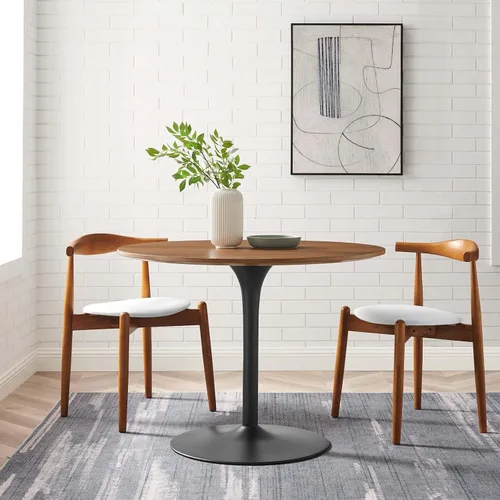 Miniatura 2 de Modway EEI-6313-WAL-BLK Pursuit - Mesa de comedor de 40 pulgadas, color negro nogal