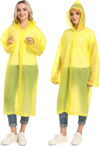 Miniatura 88 de 2 abrigos de lluvia de Borogo para adultos, chaquetas de lluvia reutilizables para hombres y mujeres