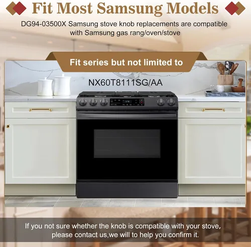 Miniatura 6 de DG94-03500X para pomos de estufa de gas Samsung de repuesto (5 piezas), para reemplazo de pomos de estufa/horno Samsung compatible