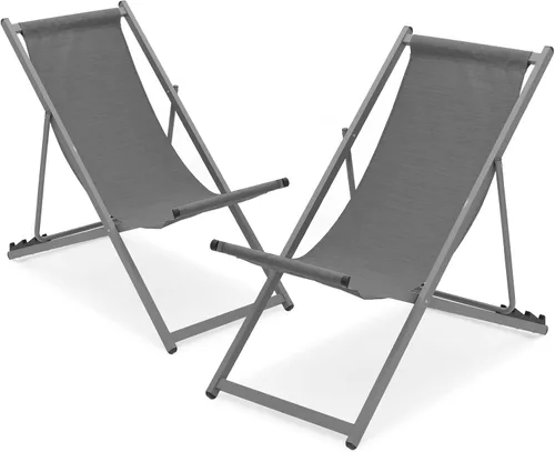 Miniatura 10 de Magshion Juego de 2 sillas plegables de playa, diseño reclinable ajustable de 4 niveles, marco de aluminio ligero, silla portátil al aire libre