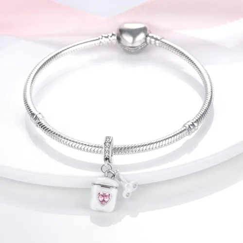 Miniatura 2 de MULA - Dijes de plata de ley 925 para pulseras y collares, colgantes de letras para la familia, cuentas de viaje en avión, dijes de árbol