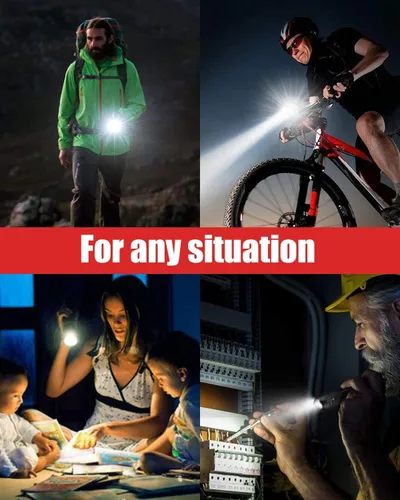 Miniatura 6 de Victoper Linterna LED Paquete de 6, Linternas Tácticas Brillantes de 2000 Lúmenes de Alto Lumen con 5 Modos, Linterna con Zoom de Enfoque Negro