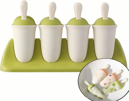 Miniatura 10 de Juego de 8 moldes para paletas para niños, moldes de silicona para hacer helados, moldes para helados, accesorios de cocina, fácil liberación, leche