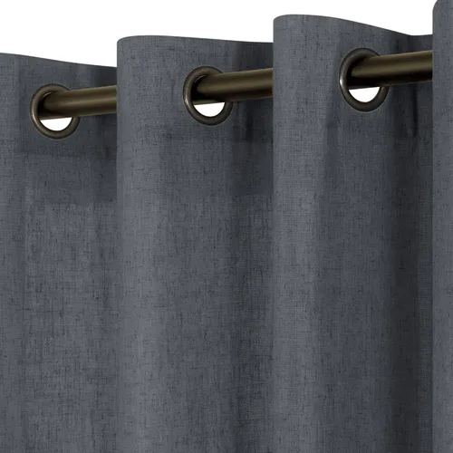 Miniatura 25 de KOUFALL Cortinas de lino azul piedra para dormitorio, 2 paneles de cortinas semitransparentes azul empolvado con ojales de bronce para sala