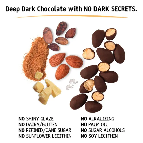 Miniatura 3 de Hu Hunks - Almendras veganas cubiertas de chocolate con sal marina, paquete de 6 unidades, sin OMG, sin gluten, paleo, chocolate negro orgánico