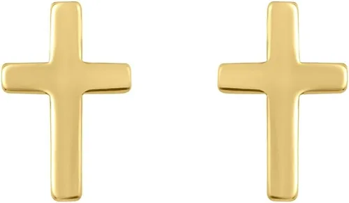 Miniatura 2 de Mystigold Aretes de cruz en plata de ley 925 chapada en rodio y chapado en oro de 18 quilates, aretes pequeños religiosos para hombres y mujeres