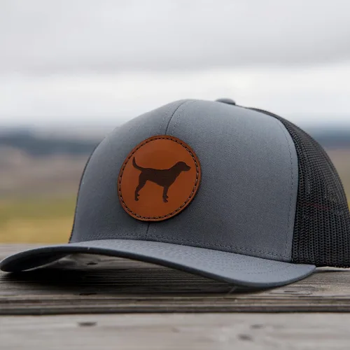 Miniatura 5 de Palouse Prairie Lab Labrador Retriever Cuero Patch Hat Laboratorio Amarillo, Laboratorio Chocolate, Negro Regalo Lab Trucker Hat Sombrero