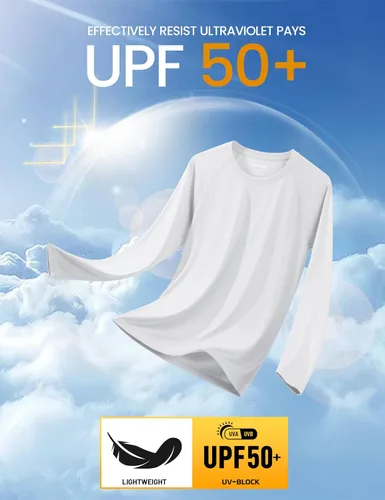 Miniatura 150 de MAGCOMSEN Camisas de manga larga para hombre, protección solar UPF 50+, camisetas atléticas para senderismo, correr, entrenamiento, protección