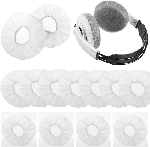 Miniatura 10 de BBTO 200 piezas desechables para audífonos, no tejidas, almohadillas sanitarias para la mayoría de auriculares en la oreja (S, 2.6 pulgadas, negro)
