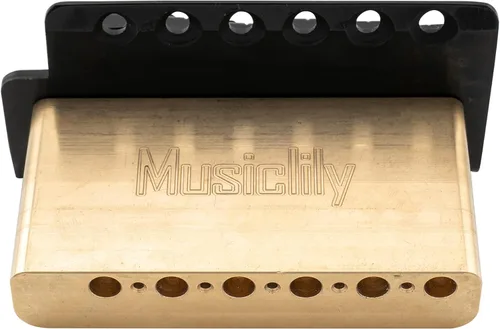 Miniatura 5 de Musiclily Pro - Puente de trémolo moderno de 2.067 in, bloque de latón macizo de 1.575 in, para guitarra eléctrica estilo Squier Strat, color negro