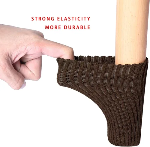Miniatura 2 de 8 PCs Calcetines para Patas de Muebles - Calcetines Negros de Alta Elasticidad para Muebles, Protectores de Piso de Patas de Silla Tejidos, Juego