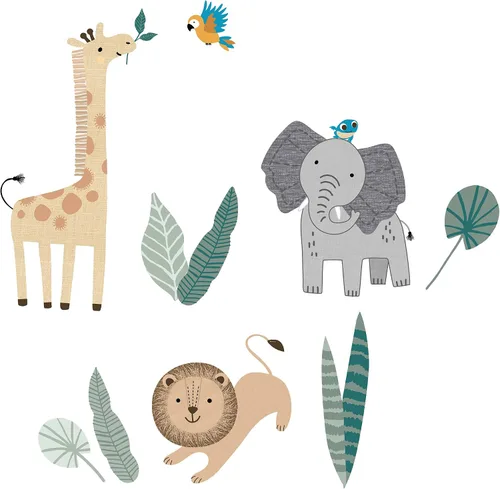 Miniatura 8 de Lambs & Ivy Jungle Friends - Juego de ropa de cama de 5 piezas para cuna de bebé