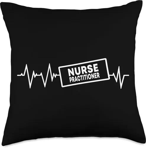 Miniatura 4 de Nurse Practitioner Job Design NP Registered Nurses Practitioner Heartbeat Love NP - Almohada de enfermería, 16 x 16 pulgadas, multicolor
