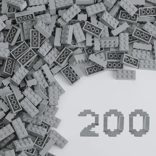 Miniatura 19 de HUIZDQ 200 ladrillos de construcción clásicos, ladrillos a granel de 2 x 4, juguetes de construcción creativos STEM, gris oscuro