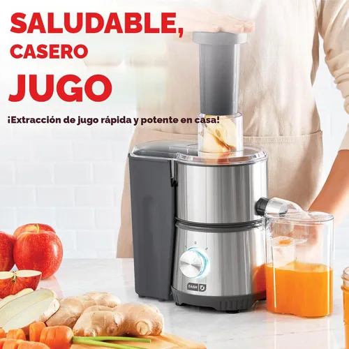 Miniatura 2 de Dash Exprimidor centrífugo, extractor eléctrico de jugo de 2 velocidades de 350 W para frutas y verduras, fácil de limpiar, máquina de exprimir Gris