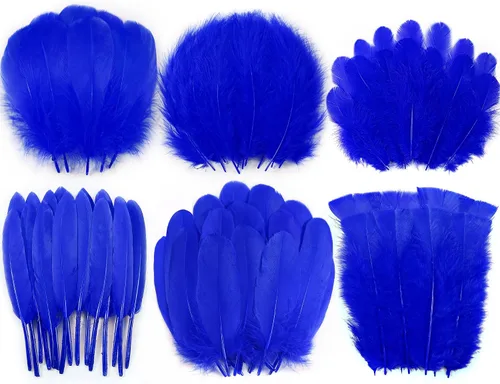 Miniatura 13 de Larryhot White Craft Feathers - 240 plumas naturales mixtas de 6 estilos para bodas, fiestas en casa, suministros de atrapasueños y manualidades