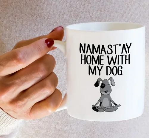 Miniatura 5 de Retreez Taza divertida – Namaste Namastay Home with My Dog Dogs Lover Meditación Yoga 11 Oz Tazas de café de cerámica – Divertido, sarcasmo
