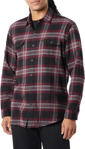 Tienda Essentials Camisa de franela de manga larga con dos bolsillos para hombre - Colores descontinuados