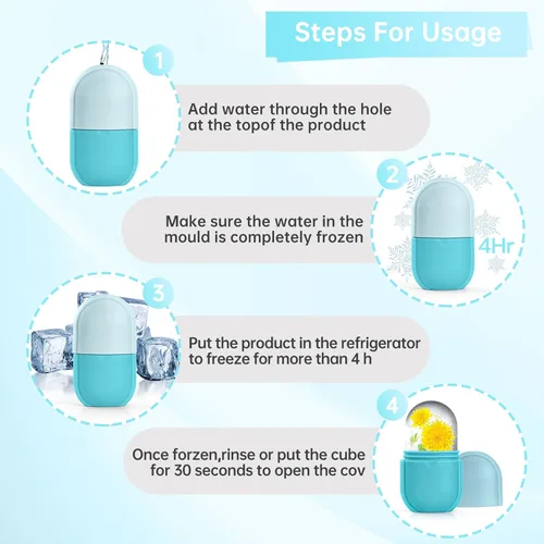 Miniatura 4 de Rodillo de hielo para cara y ojos, rodillo de hielo de belleza facial, herramientas para el cuidado de la piel, cubo facial, masaje facial Gua Sha