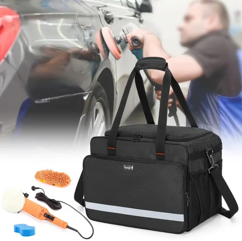 Miniatura 8 de samdew Bolsa grande de detalles, organizador de detalles para almacenamiento de suministros de detalles de automóviles, organizador de limpieza