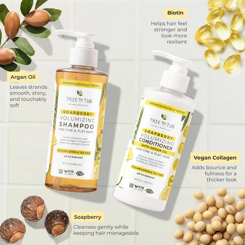 Miniatura 5 de Tree To Tub Biotin Champú y acondicionador – Champú y acondicionador suave para cabello fino, cuero cabelludo sensible, sin sulfato, champú