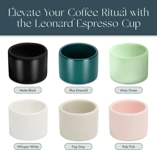 Miniatura 3 de Folk Ceramics Leonard Tazas de Café Expreso de Cerámica Tazas Demitasse Modernas Apilables para Expreso Paredes Gruesas, Sin Asa, Duraderas