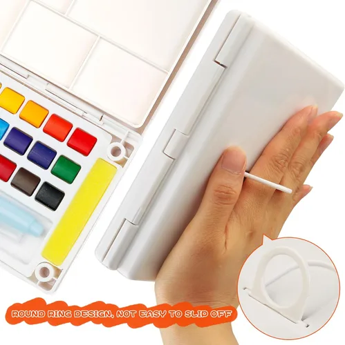 Miniatura 3 de Juego de pintura de acuarela, juego de pintura de viaje de colores vivos, juego de pintura fácil de agarrar, tamaño compacto, kit de acuarela con 18