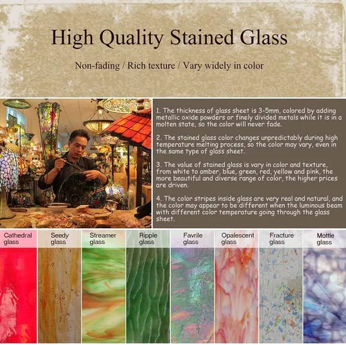 Miniatura 4 de Baroque Stained Glass Deskp with Pull Cswitch Style Bankerp for Liviroom Office Bedroom Antzinc Base Traditional Tablep for Bedside or Desk Use/B
