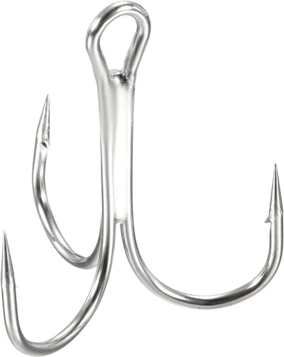 Miniatura 33 de PATIKIL Anzuelos de pescado agudos de acero al carbono, gancho de curva redondo afilado Gancho de púas triple para agua dulce y salada Blanco