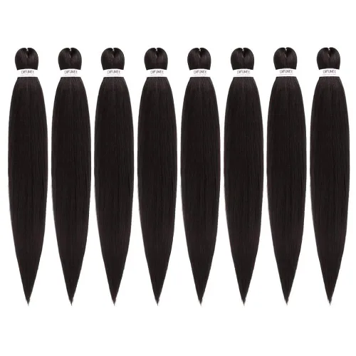 Miniatura 8 de Cabello trenzado preestirado - 12 pulgadas, 8 paquetes, cabello trenzado natural negro corto para trenzas torcidas o trenzas en caja, extensiones