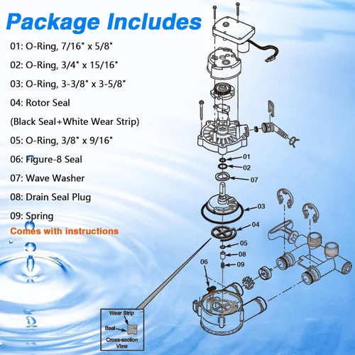 Miniatura 4 de Kit de sello de suavizante de agua, kit de reparación de disco de rotor de suavizador de agua, compatible con Whirlpool GE Sears Kenmore Morton