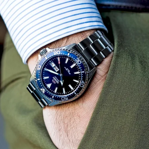 Miniatura 5 de ORIENT Reloj analógico automático para hombre con correa de acero inoxidable RA-AA0002L19B, azul, pulsera, Azul, Pulsera