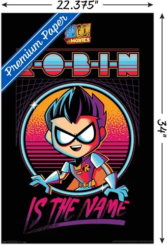 Miniatura 3 de Trends International DC Comics - Póster de pared de Teen Titans Go to The Movies-Robin, 14.725 x 22.375 pulgadas, versión enmarcada de madera