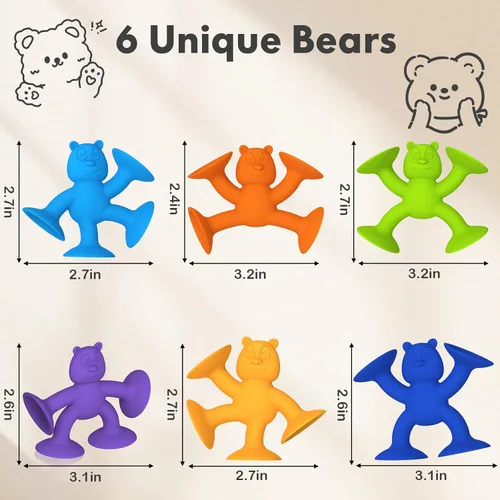 Miniatura 5 de 6 juguetes de ventosa, juguetes de baño para bebés sin agujeros, juguete de succión - Conectar, construir, crear, juguetes de baño para niños de 1 a